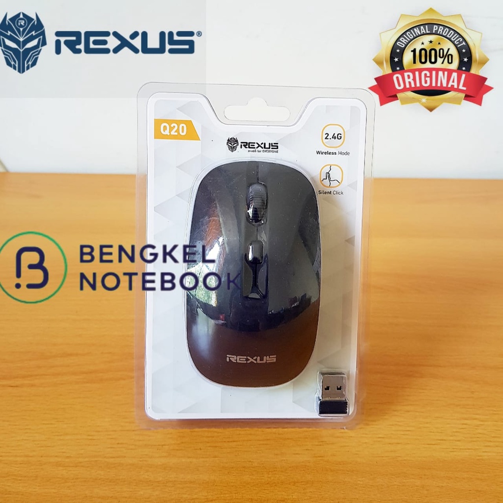 Mouse Wireless REXUS Q20 Black &amp; Black Silver