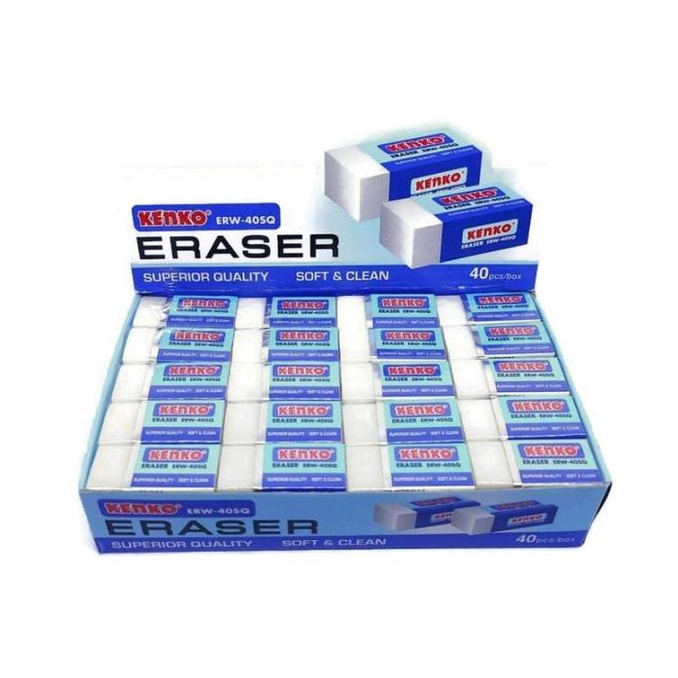 

^^^^^] PENGHAPUS / ERASER KENKO PUTIH ERW-40SQ / PACK