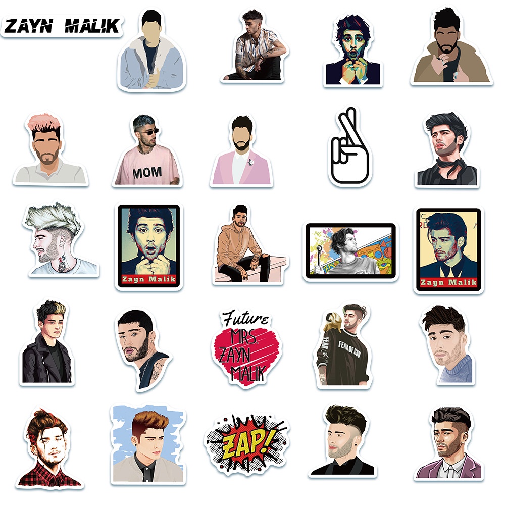 50pcs British singer Zayn Malik graffiti suitcase laptop skateboard guitar waterproof decorative stickers