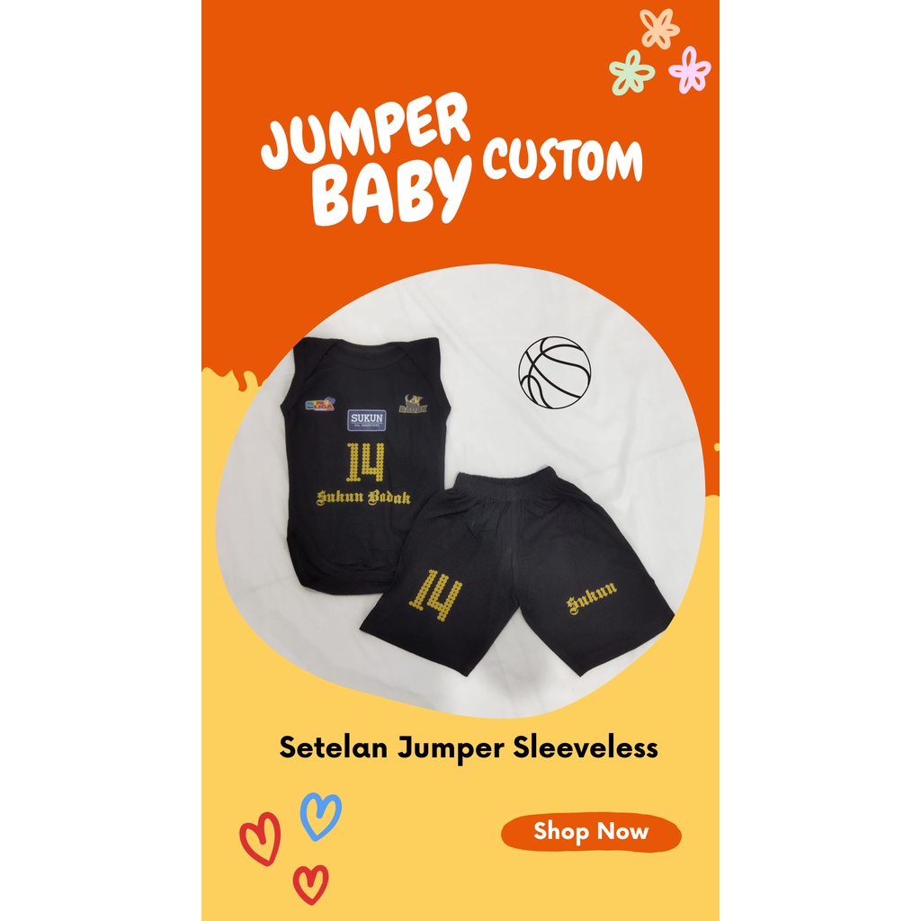Jumper bayi custom bodysuit bayi custom desain sendiri