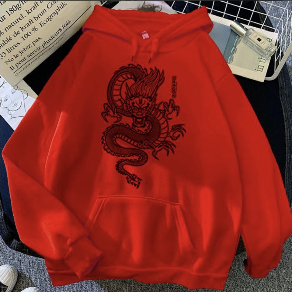 Dragon Jumper Hoodie II Sweater Hoodie Anime II Sweter Oblong Topi Sz M - XL ( Pria &amp; Wanita / Anak &amp; Dewasa )