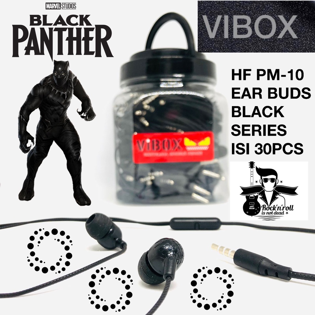 PROMO HEADSET EARPHONE MACARON PM-03 MURAH BERKUALITAS BEST SELLER VIBOX PM-10 BLACK 1TOPLES 30PCS