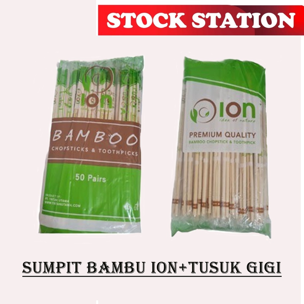 Sumpit Bambu ION + Tusuk Gigi &amp; Sumpit Bambu ION Non Tusuk Gigi