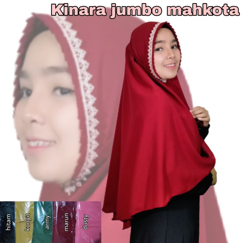 hijab instan kcb lipit jumbo renda mahkota