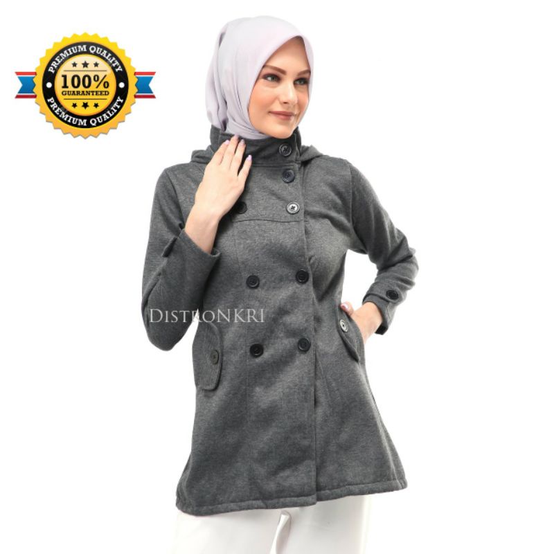 Terlaris COD JAKET HIJABER KOREA STYLE DISTRONKRI MANTEL MUSLMAH FASHION ATASAN WANITA OUTERWEAR TEBAL Elegan