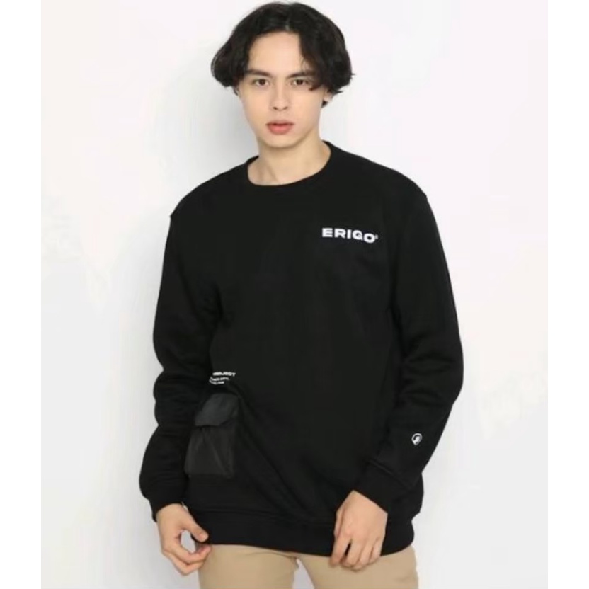 Sweater Crewneck Pocket Distro Pria dan Wanita