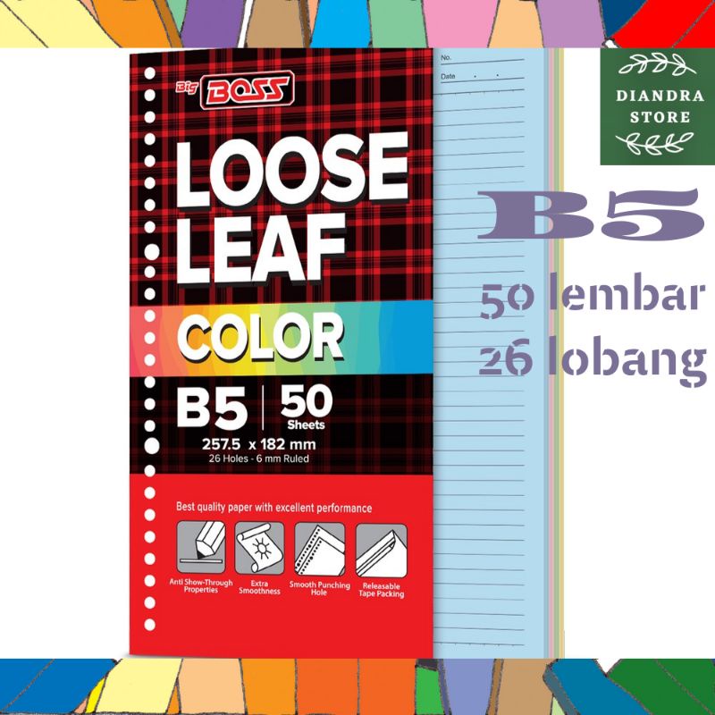 

Kertas Isi Binder Bigboss LOose Leaf B5