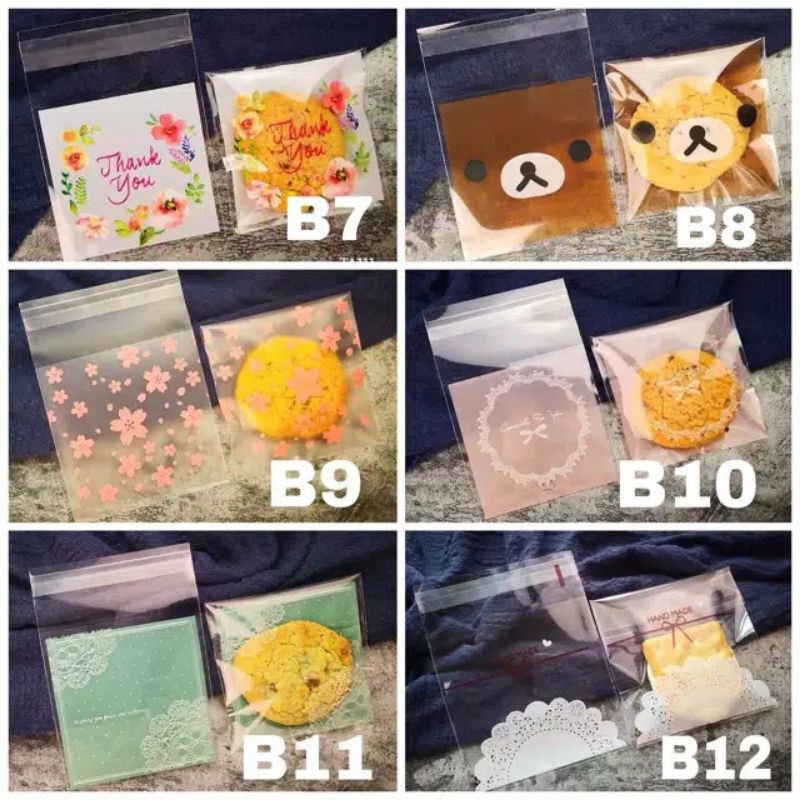 100pcs Plastik packing cookies  7x7 cm  plastik bungkus kue cantik