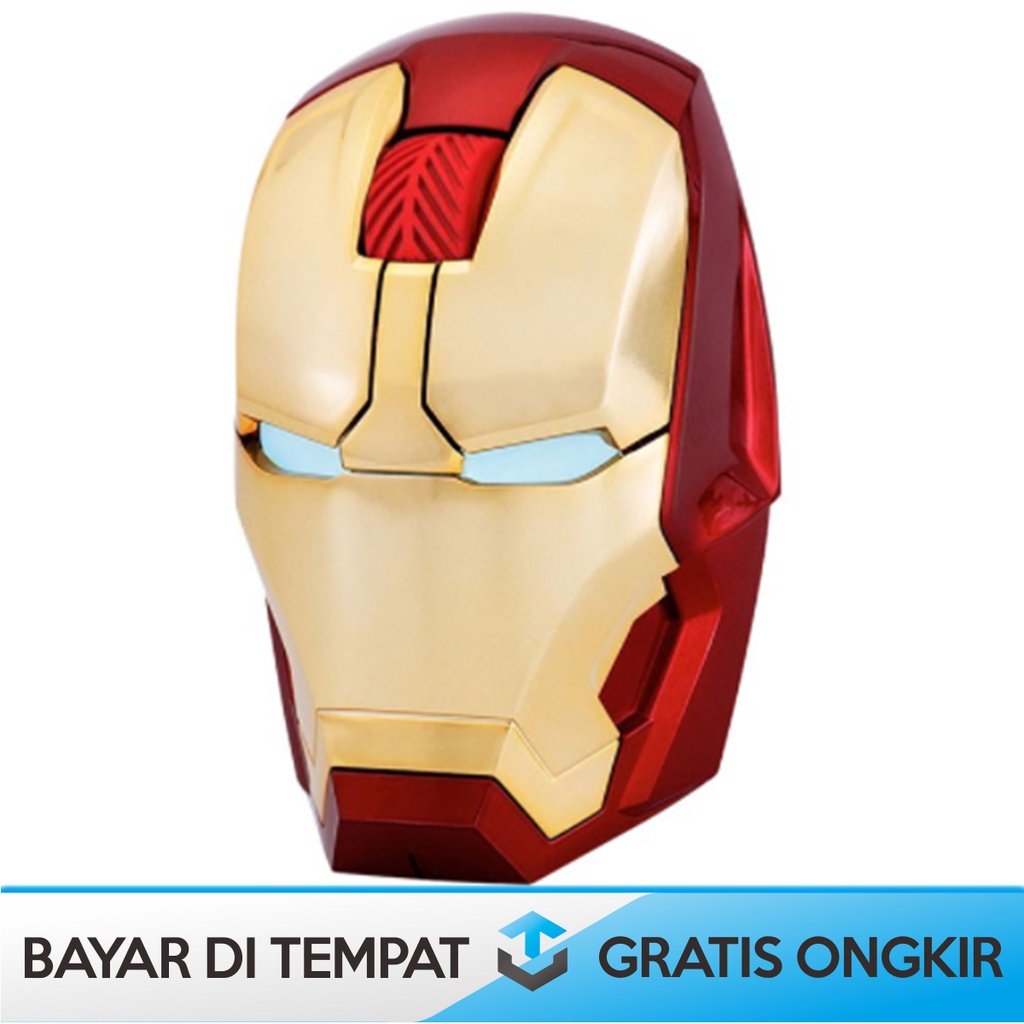 WIRELESS MOUSE SILENT CLICK 2.4 GHz BERBENTUK TOPENG IRON MAN TAFFWARE