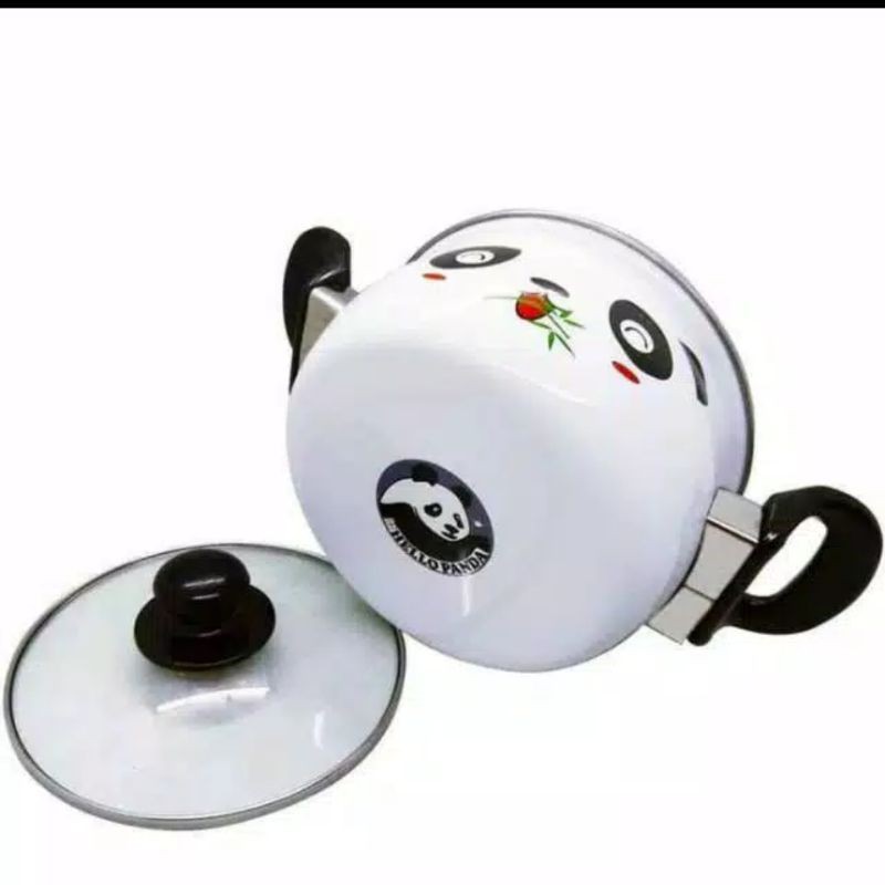 Panci Enamel 18cm Tutup Kaca