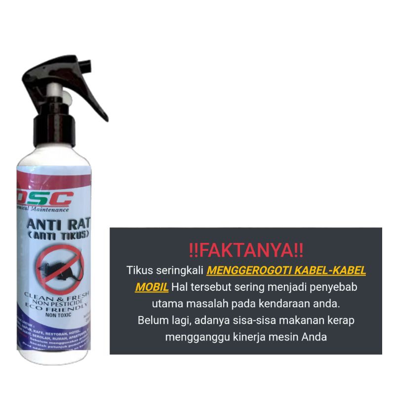 Anti gigitan tikus/Pengusir tikus mobil spray 250 ml anti tikus DSC rapellent rat tikus penolak tikus