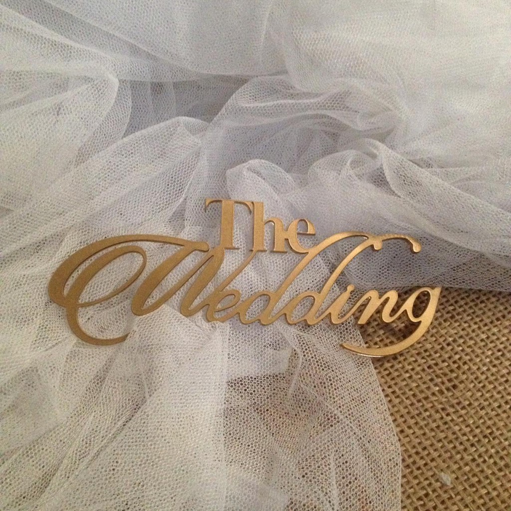

tambahan tulisan "the wedding" akrilik timbul