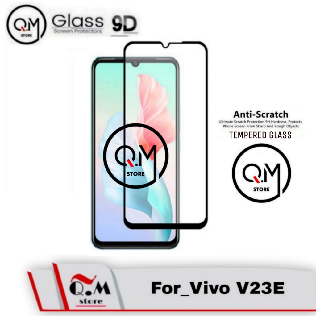 Tempered Glass Layar Full 9D Vivo V23E Anti Gores Pelindung Layar Screen Guard Full 9D Vivo V23E