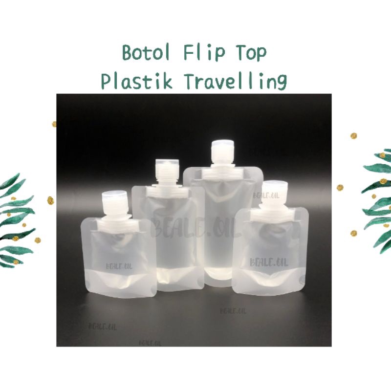 Botol Plastik Pouch Tutup Flip Top Travelling 30ml 50ml 100ml Tidak Bocor Wadah Face Wash Traveling Tempat Handbody tutup botol refil refill sabun cair travel tutup fliptop tutup flip top ulir tempat sabun handbody putar puter Travel organizer Traveling