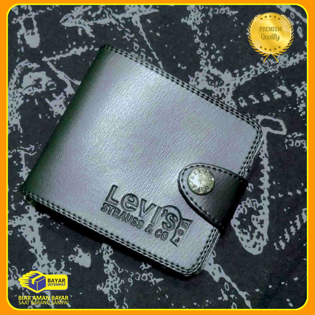 dompet lipat Pria distro pendek kancing grosir COD bahan PVC