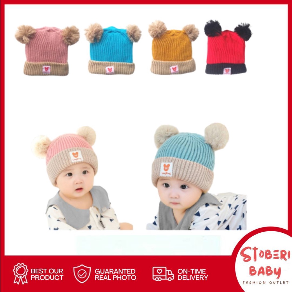 stoberi baby - KUPLUK MIKY (Q) Topi Anak Lucu Model kupluk Usia 0 Sampai 3 Tahun Kualitas Terbaik