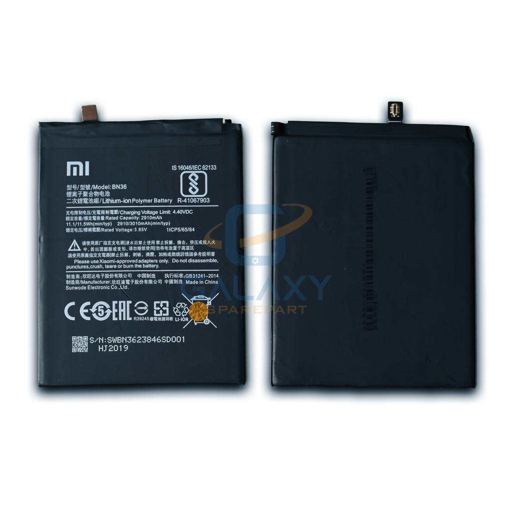 BATRE - BATERE - BATERAI XIAOMI MI6X / MI A2 / BN36 / BATRE XIAOMI MI 6X / MIA2 / BN-36 ORIGINAL