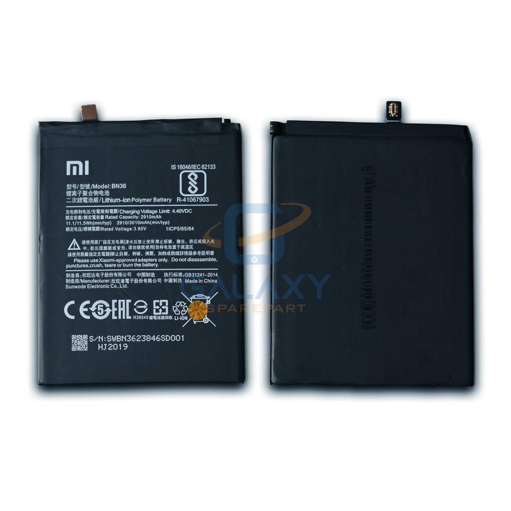 BATRE - BATERE - BATERAI XIAOMI MI6X / MI A2 / BN36 / BATRE XIAOMI MI 6X / MIA2 / BN-36 ORIGINAL