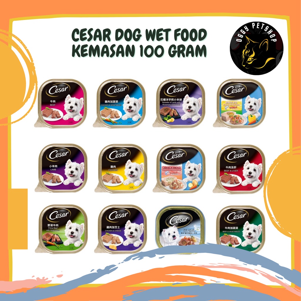 Cesar Wet Dog Food Kemasan Kaleng 100gr - Makanan Anjing Basah