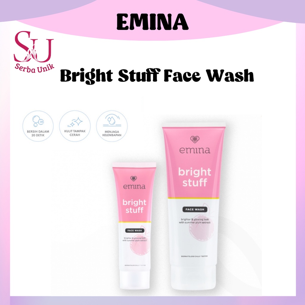 Emina Bright Stuff Face Wash 50ml &amp; 100ml | Pembersih Wajah