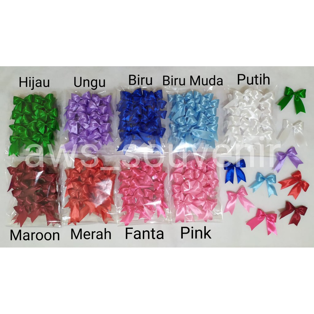 

Pita Souvenir / Pita Kado / Pita Parcel / Pita Jadi Satin 2cm Isi 10 Pcs