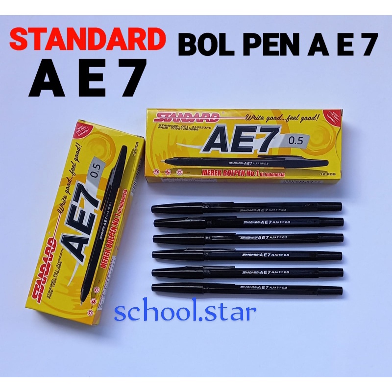 

Pulpen AE7 Pen Oil Gel STANDARD 0.5 mm (Hitam=12pcs)