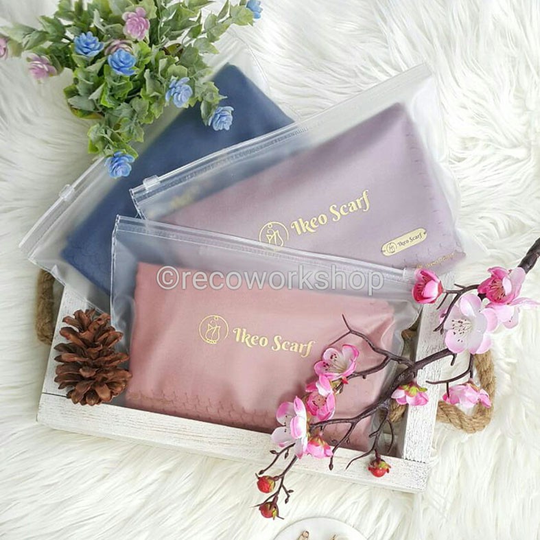 TEBAL Plastik Ziplock Custom, Kemasan Hijab Pouch, Plastik Zipper Jilbab, Plastik Klip Ziplock Hijab