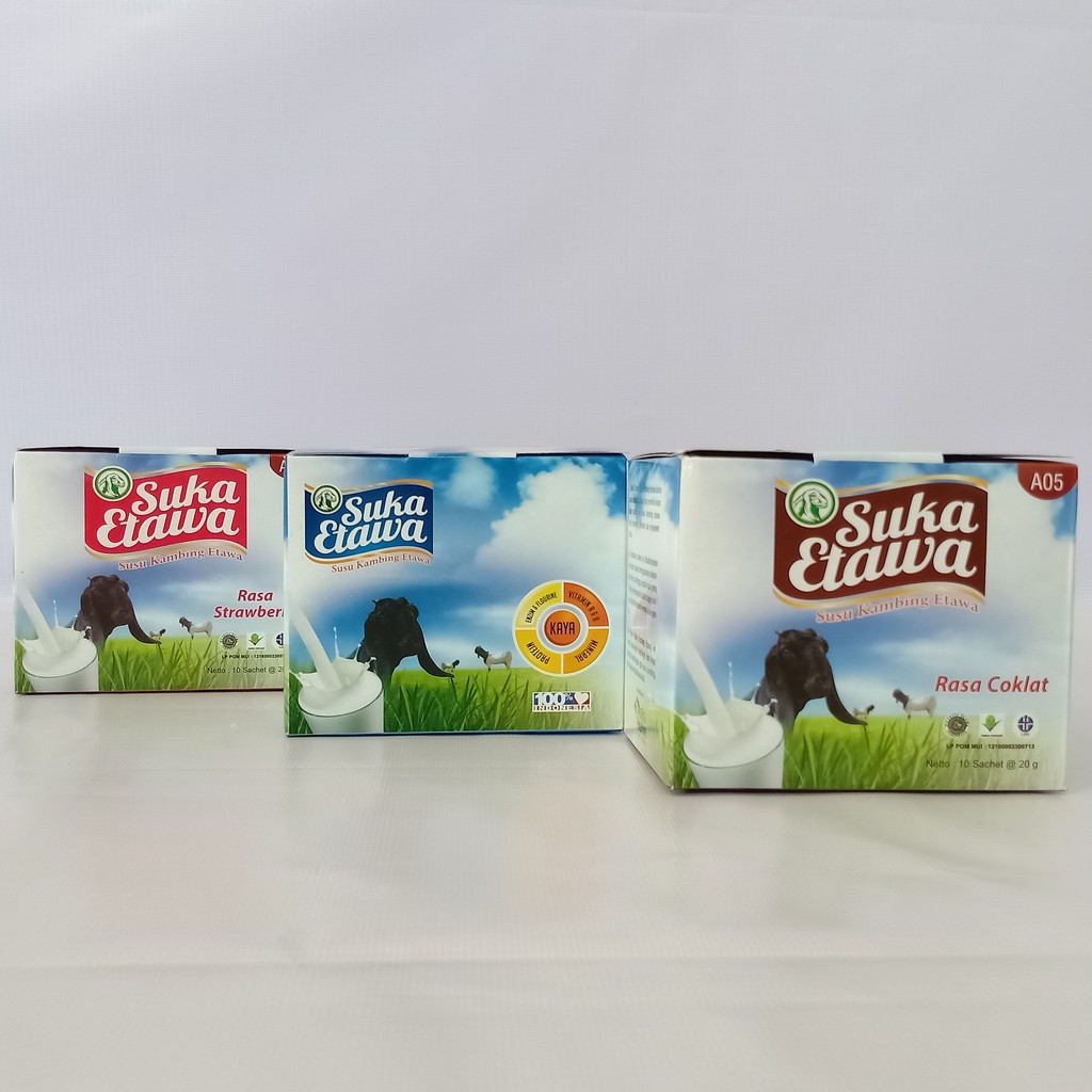 

Susu Kambing Etawa - Suka Etawa Sachet Vanilla Coklat Strewberry Jahe