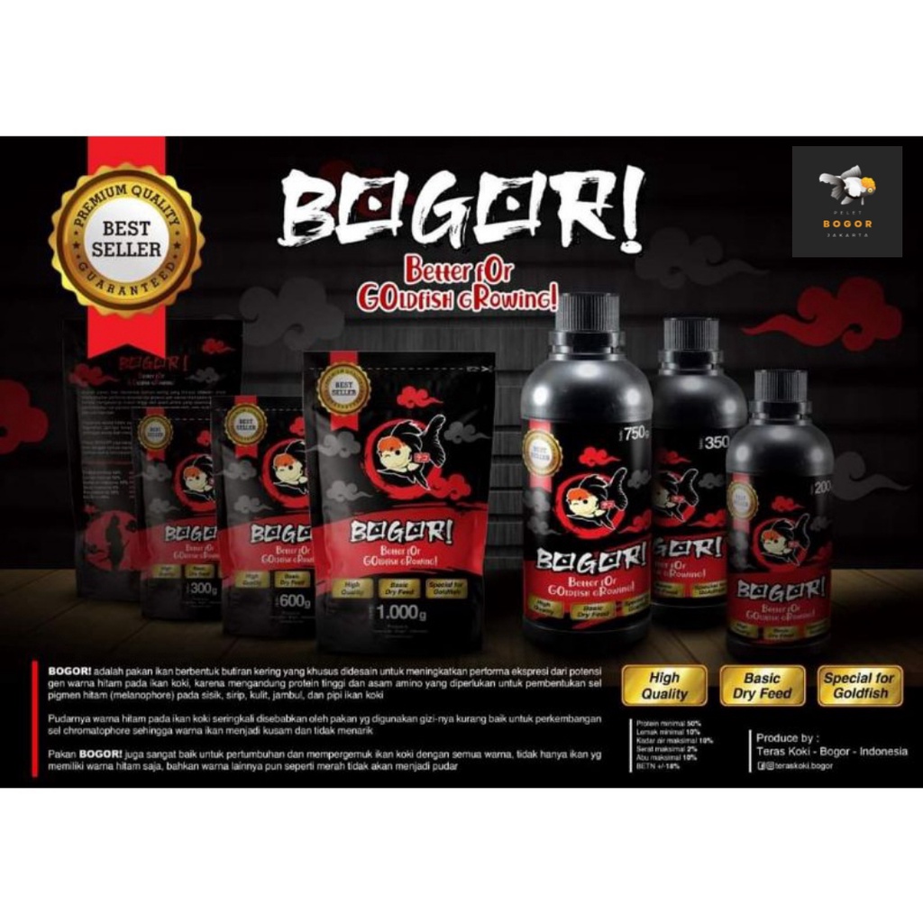 Pakan Pelet Ikan Hias BOGOR Pelet Super Growth Colour Max Tipe Tenggelam & Mengapung