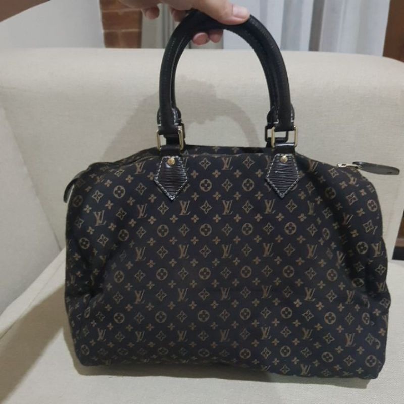 preloved tas lv speedy bahan kain..handle kulit