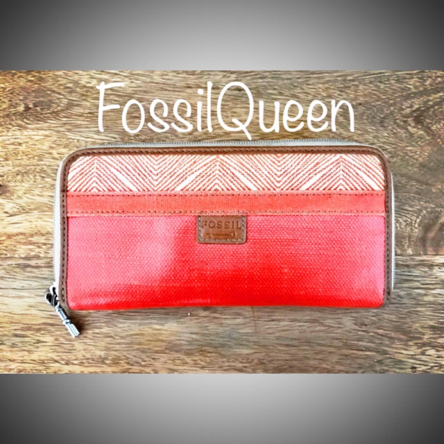 Fossil Original Preloved Dompet Orange KeyPer