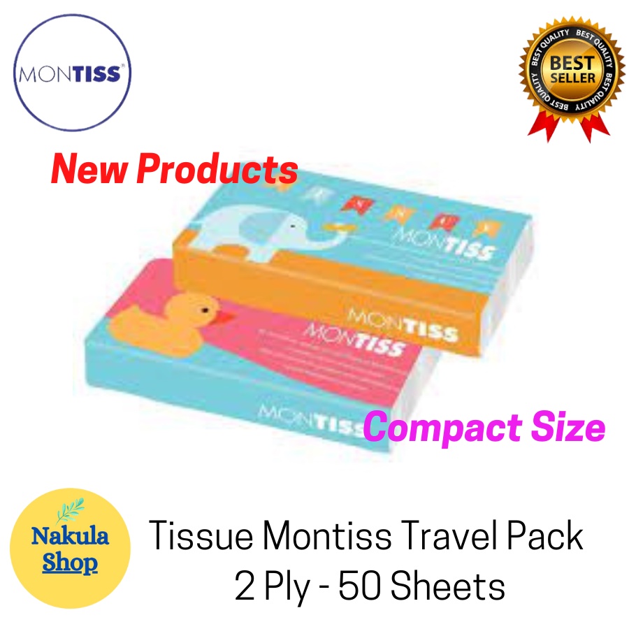 Tissue Facial Montiss Travel Pack - 2 Ply - Isi 50 Sheets