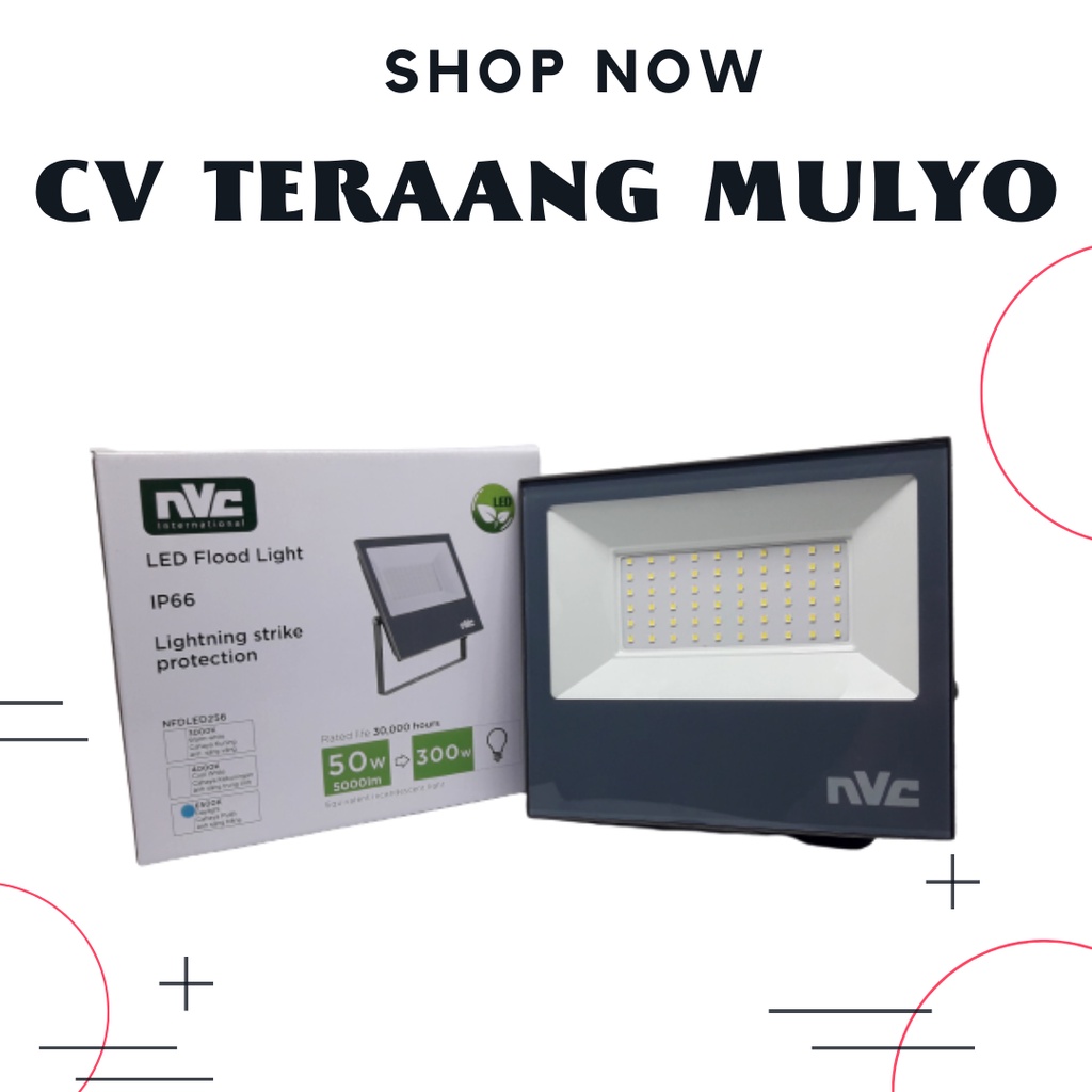 Lampu Sorot Outdoor / Kap Led 50 watt Putih CDL NVC NFDLED256 6500k