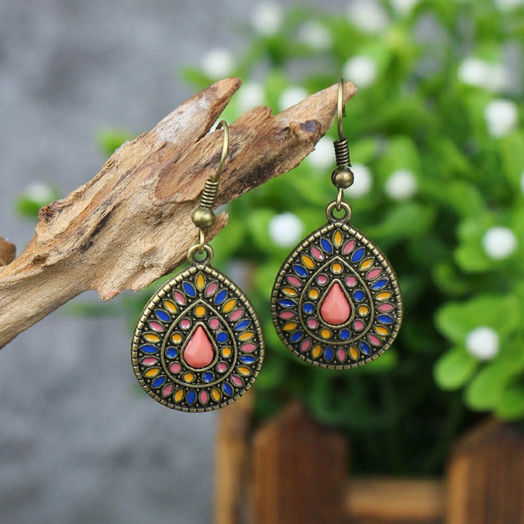 Hu Hu Hu Hu Hu Alat Bantu Pasang Kacamata♡ 1 Pasang Anting Gantung Bentuk Tetesan Air Aksen Glitter Gaya Bohemia Untuk Wanita