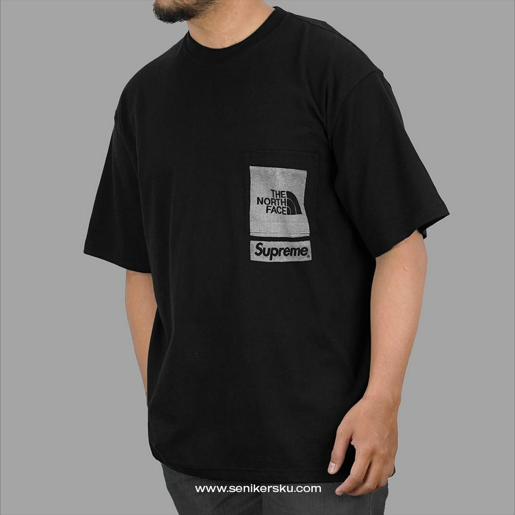 Supreme TNF Print Pocket Black Tee