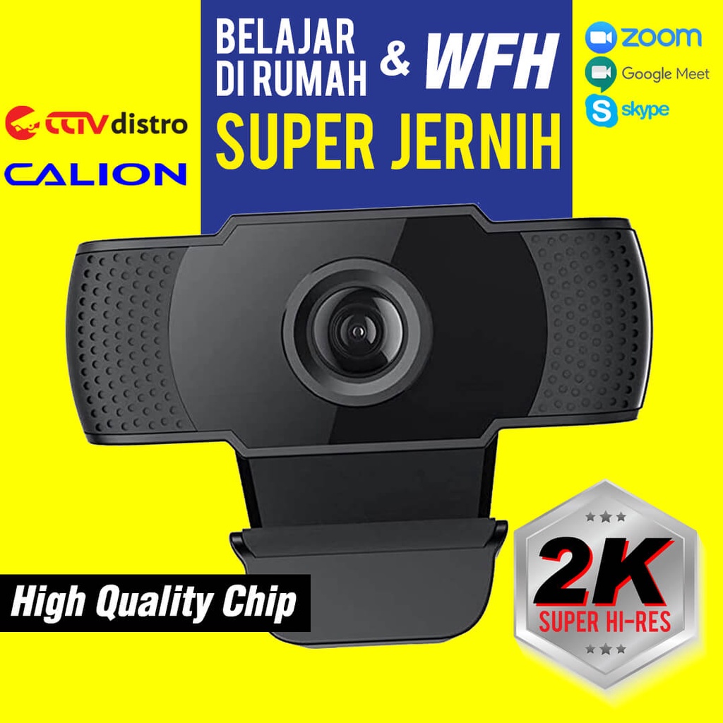 Webcam PC Laptop 2K setara 2x 1080P Gaming Web Camera Desktop USB | Kamera Web Cam Calion CAL-3020WC