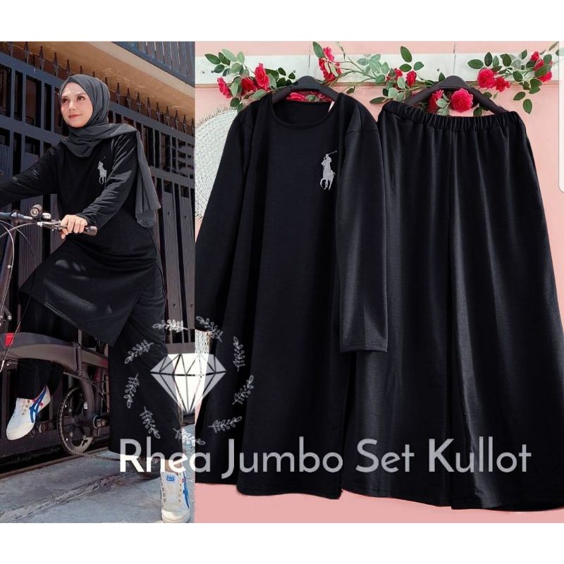 SET KULOT RHEA, BABYTERRY, GAMIS HIJAB MUSLIM, SETELAN OLAHRAGA, 2 UKURAN