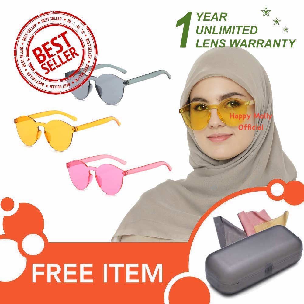 Anti UV 400 Sunglasses Eye Cat - Kacamata Pria &amp; Wanita Hijab Korea- ISL ( Group ) FREE BOX KACAMATA