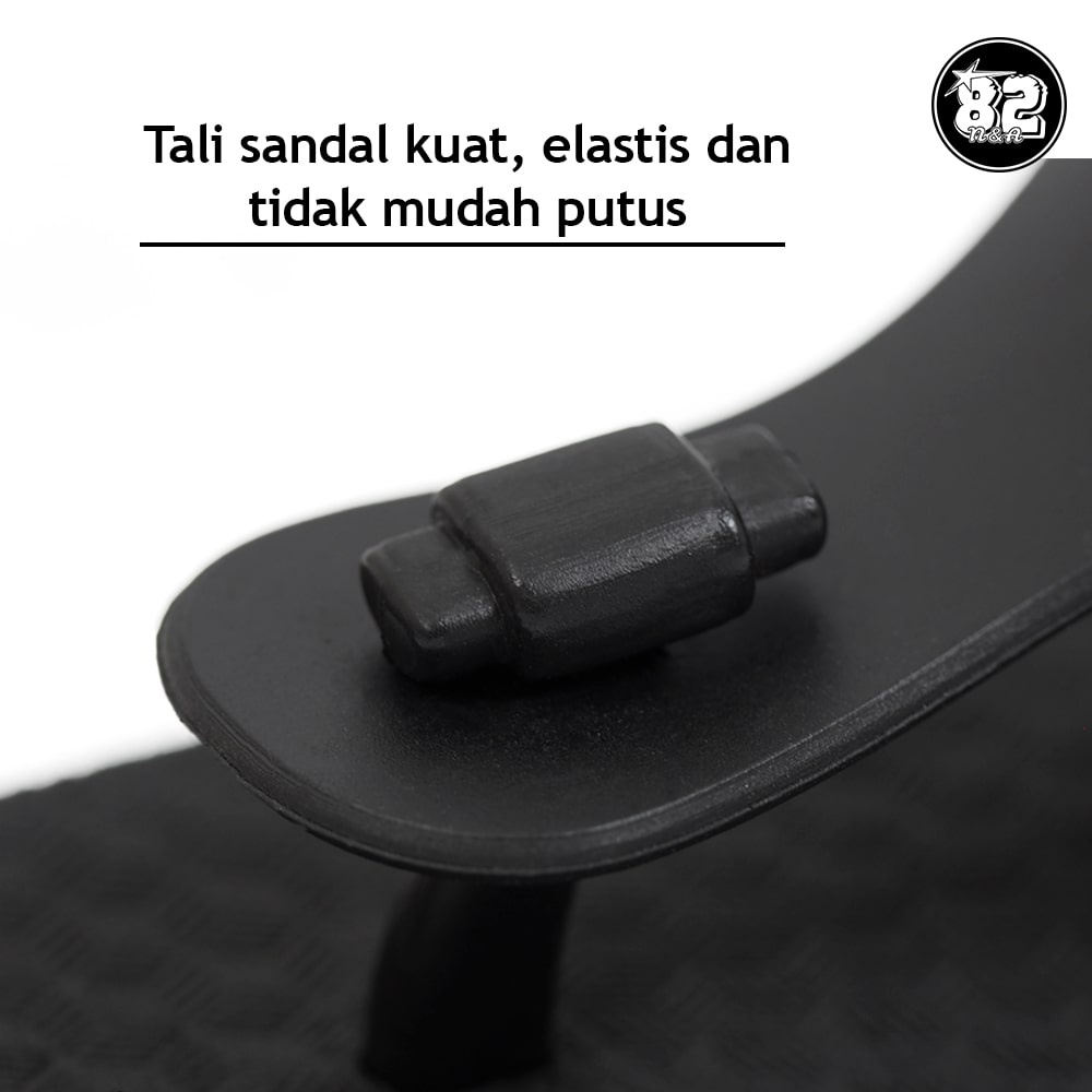 Camou Sendal Sandal Jepit Pria Bahan Full Karet Tebal Dan Ringan Anti Licin Original Theo - Hitam