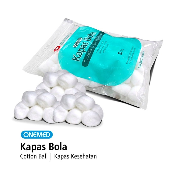 Kapas Bola Onemed Pack Isi 120 Ball Kapas Kesehatan Kapas Rumah Sakit