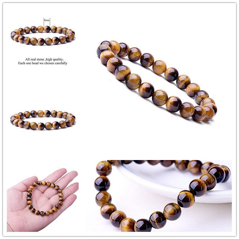 Gelang Natural Tiger Eye Chakra Reiki Energy Healing Yoga GEM-101