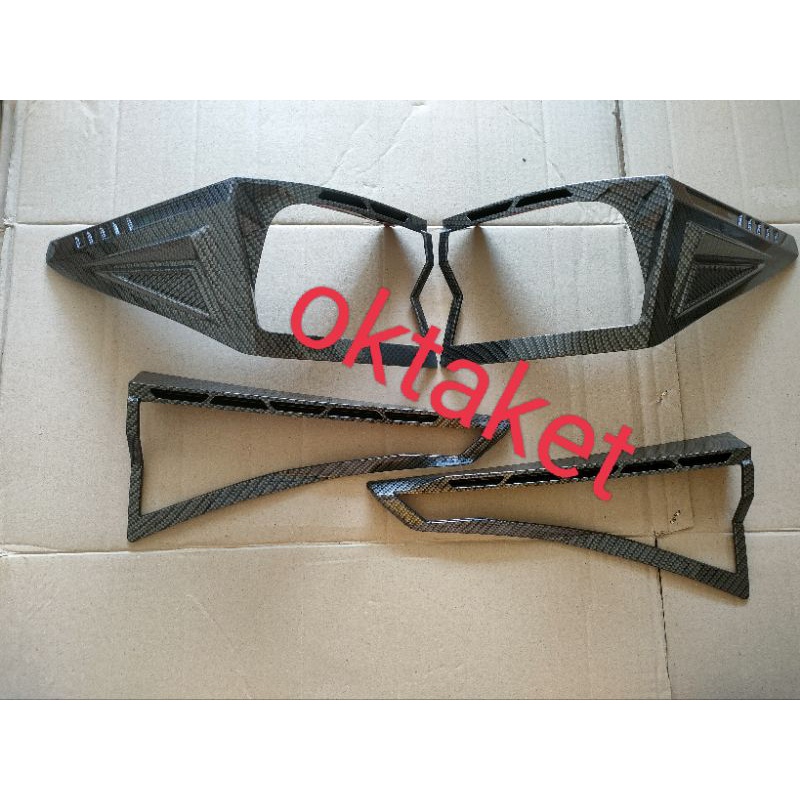 garnish lampu belakang Avanza Xenia 2022 Tipe G full carbon Glossy