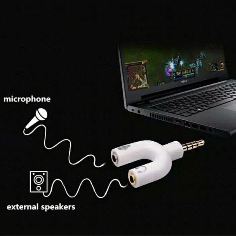 SPLITTER U AUDIO SHAPE 2in1 AUDIO MIC DAN HEADSET JACK 3.5mm