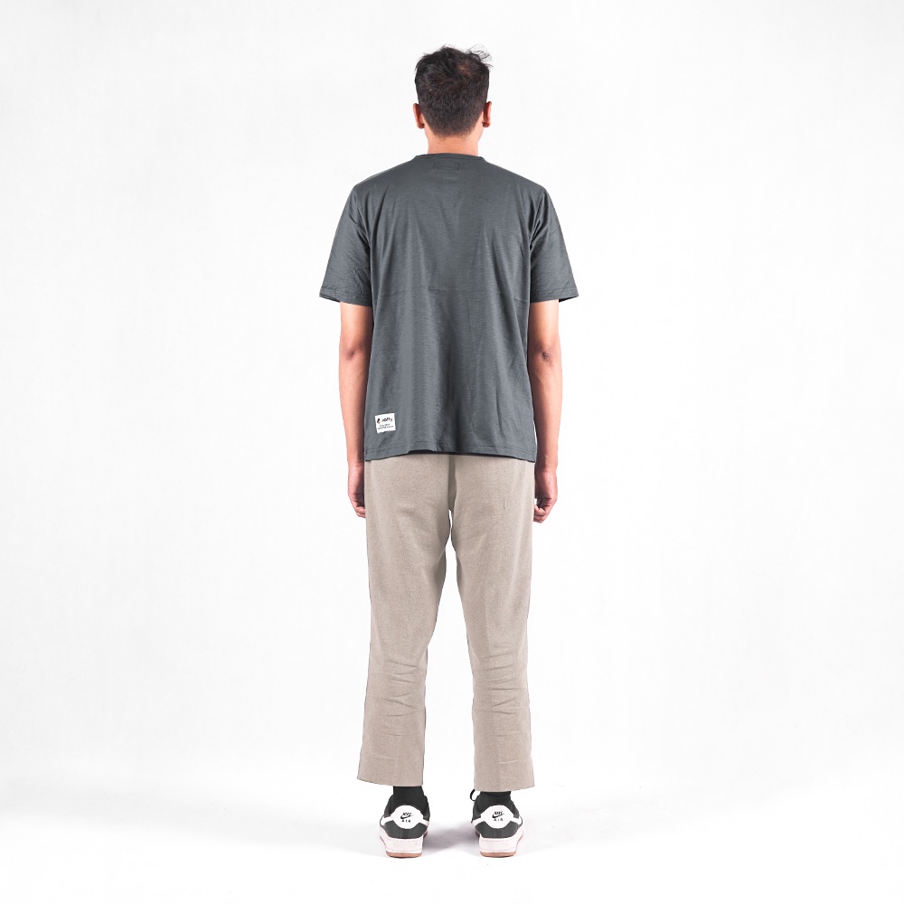 Xofty Kaos Henley Slub Dark Grey O-Neck T-shirt Cotton 30s