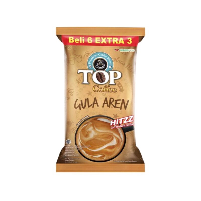 

Top Kopi Gula Aren 6+3 sachet x22g dan Top White coffee isi 10 sachet