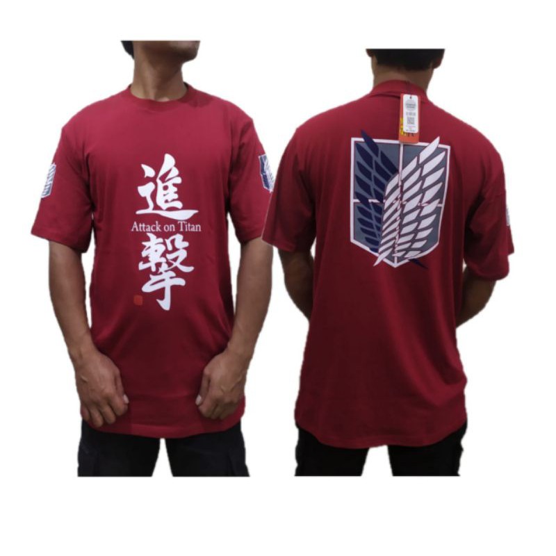 attack On Titan kaos distro murah marun/hitam/putih