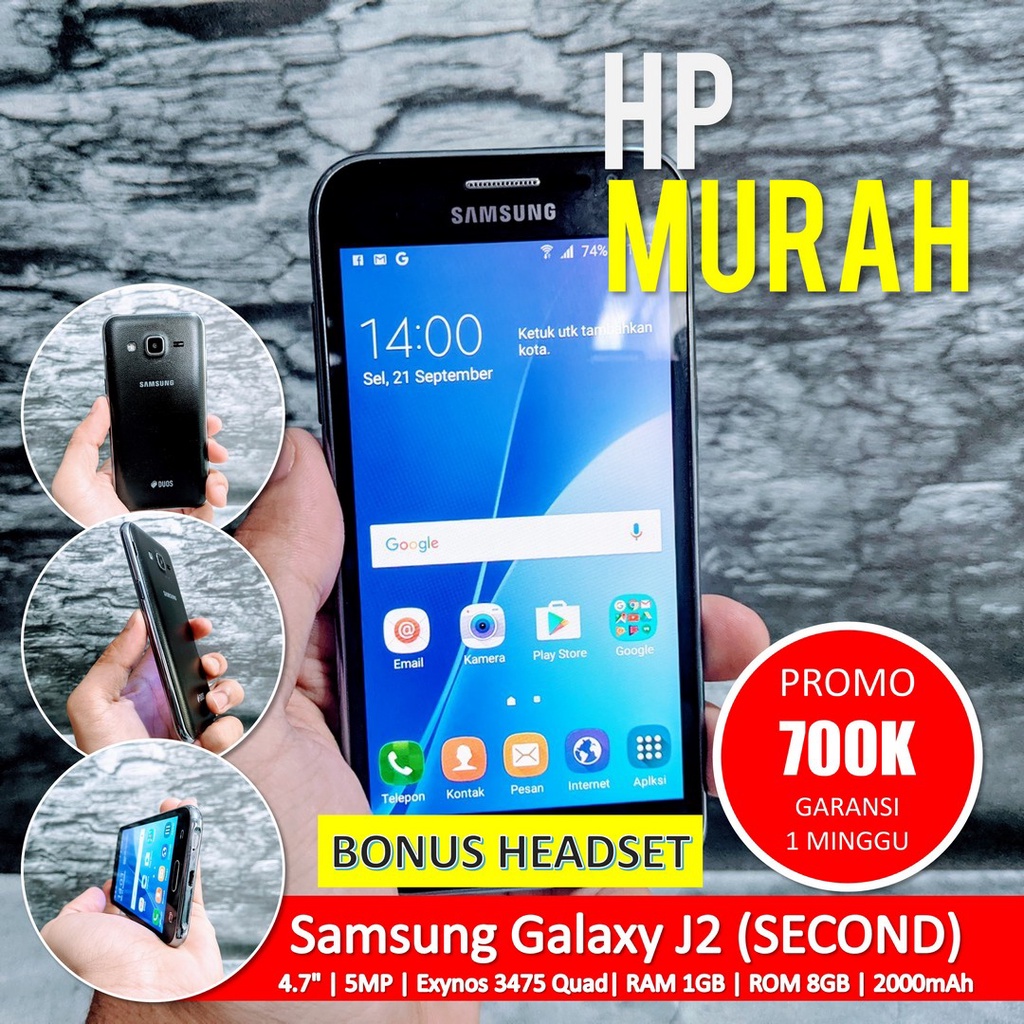 [Bisa COD] Samsung Galaxy J2 Dual SIM 4G LTE Siap Pakai – Android Second Seken Bekas Handphone Murah