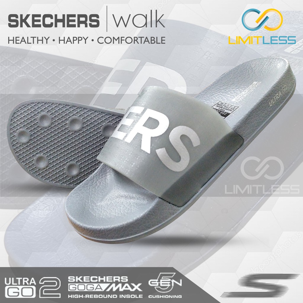 Sendal Selop Pria Skechers Sandal Santai Slide Pria Terbaru Sendal Slip on Casual Pria Kekinian