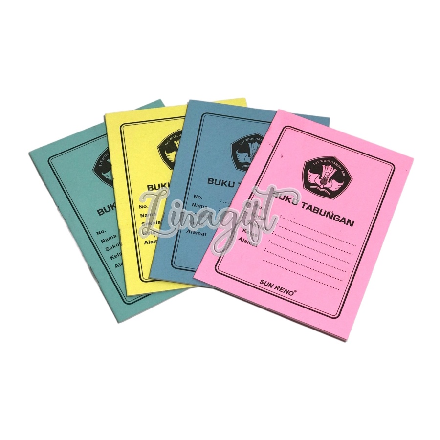 ( Buku 8 Lembar ) BUKU TABUNGAN SUN RENO - CATATAN TABUNGAN MANUAL SEKOLAH ANAK ANAK WARNA WARNI 10 x 15 CM SAVING ACCOUNT BOOK