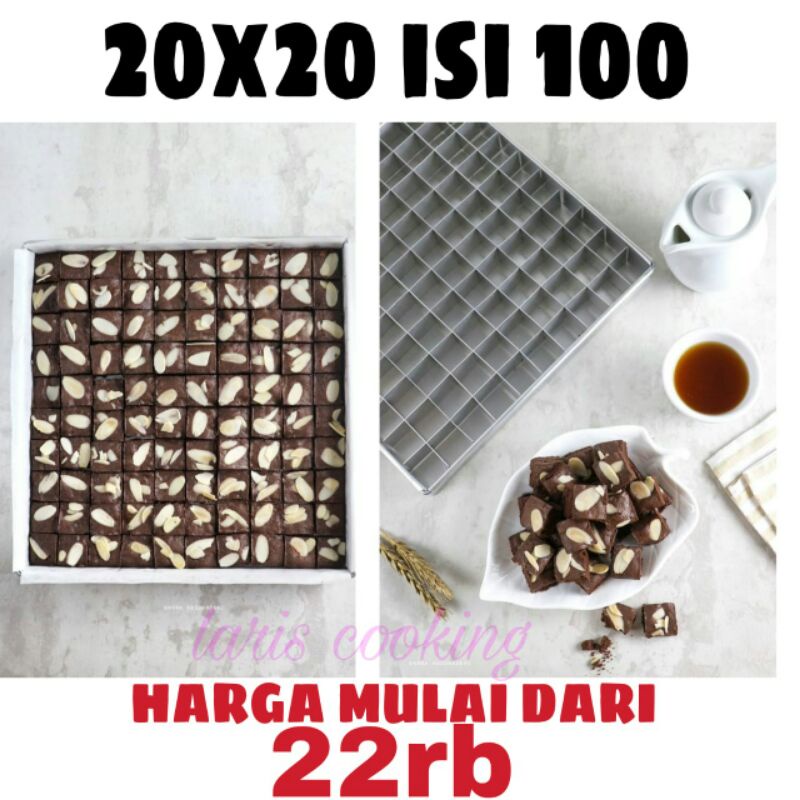 Loyang sekat brownies ukuran 20x20 isi 100